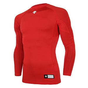 [DESCENTE] S7221ZPC02 RED0 절개 라운드 긴팔 언더셔츠(레드)