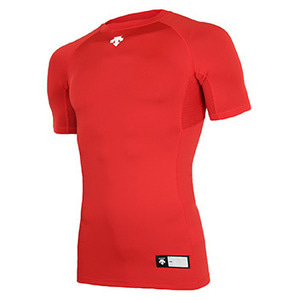 [DESCENTE] S7221ZPC04 RED0 절개 라운드 반팔 언더셔츠(빨강)